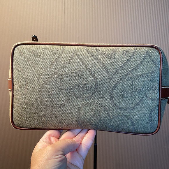 Dooney & bourke green purse with brown leather trim - Picture 6 of 16